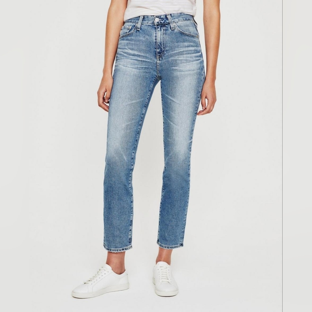 AG Adriano Goldschmied Saige Straight Leg Jeans Light Wash Size 27